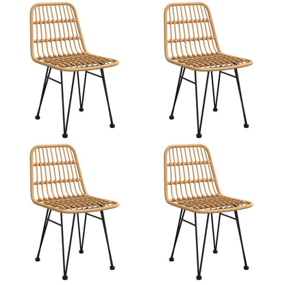 Garden Dining Set Black Poly Rattan Medium Durable