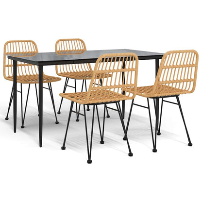 Garden Dining Set Black