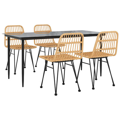 Garden Dining Set Black