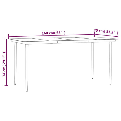 Garden Dining Set Black