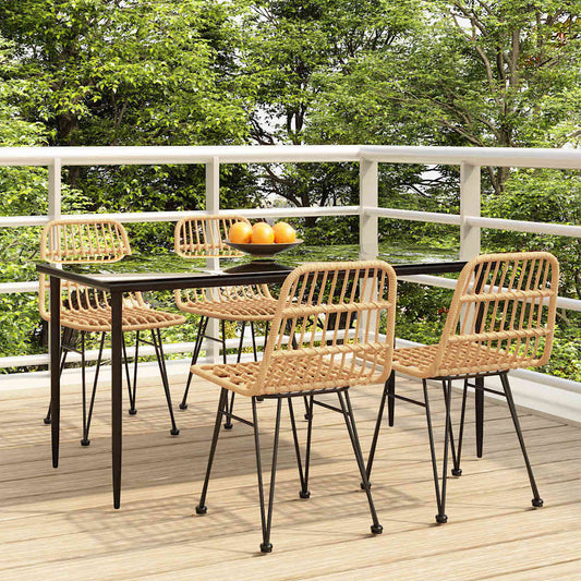 Garden Dining Set Black