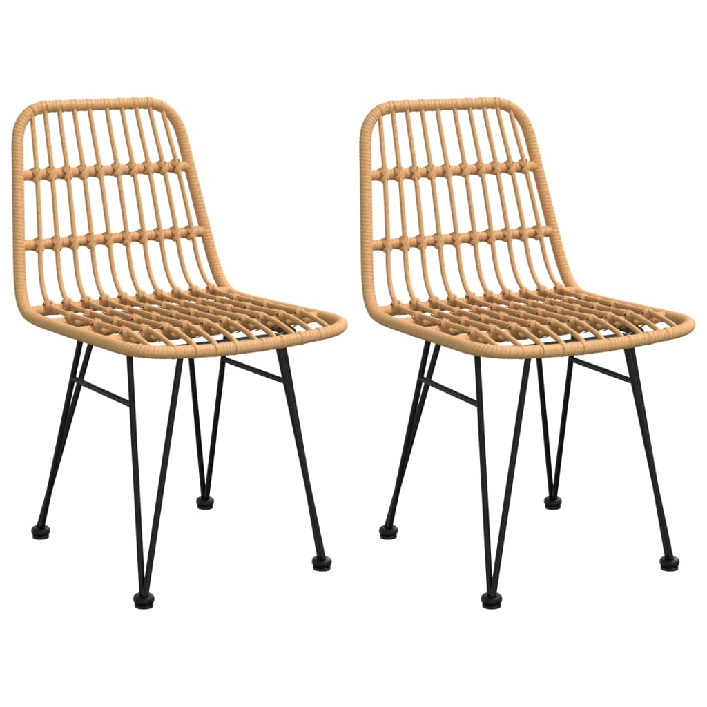 Garden Dining Set Black Steel, Polyethylene, Tempered Glass Medium
