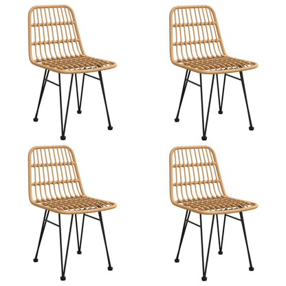 Garden Dining Set Black Poly Rattan Medium Durable