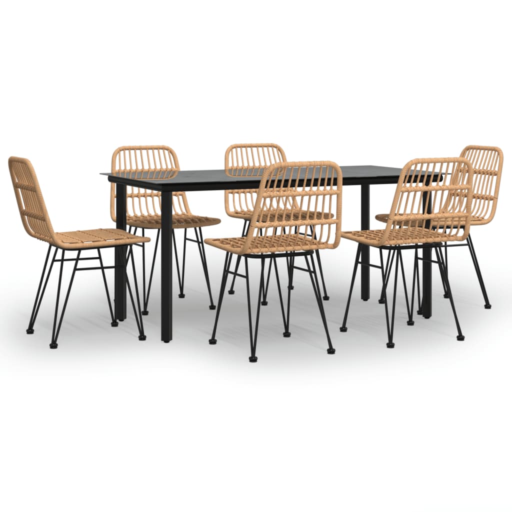 Garden Dining Set Black