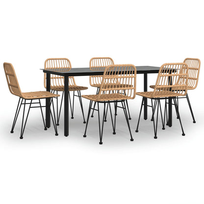 Garden Dining Set Black