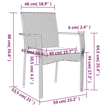 Garden Dining Set Grey PE rattan Medium Modular