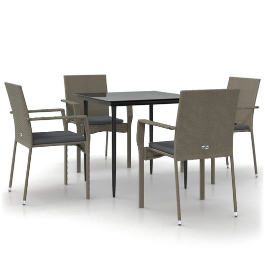 Garden Dining Set Black and grey