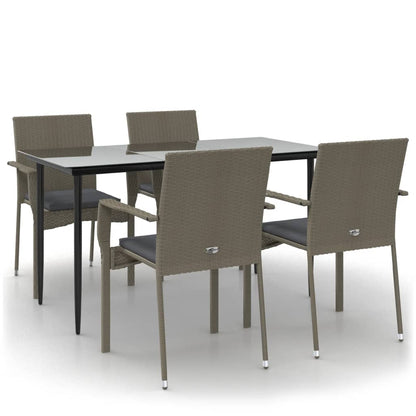Garden Dining Set Black and gray PE rattan Large Modular