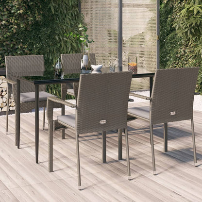 Garden Dining Set Black and gray PE rattan Large Modular