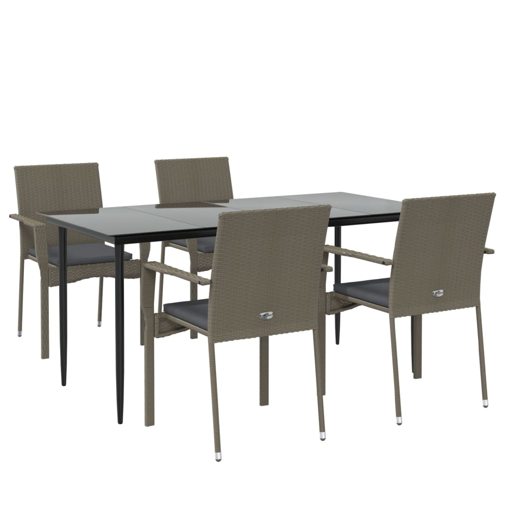 Garden Dining Set Black Poly Rattan Modular Garden Dining Set