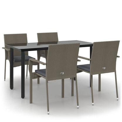 Garden Dining Set Black and grey