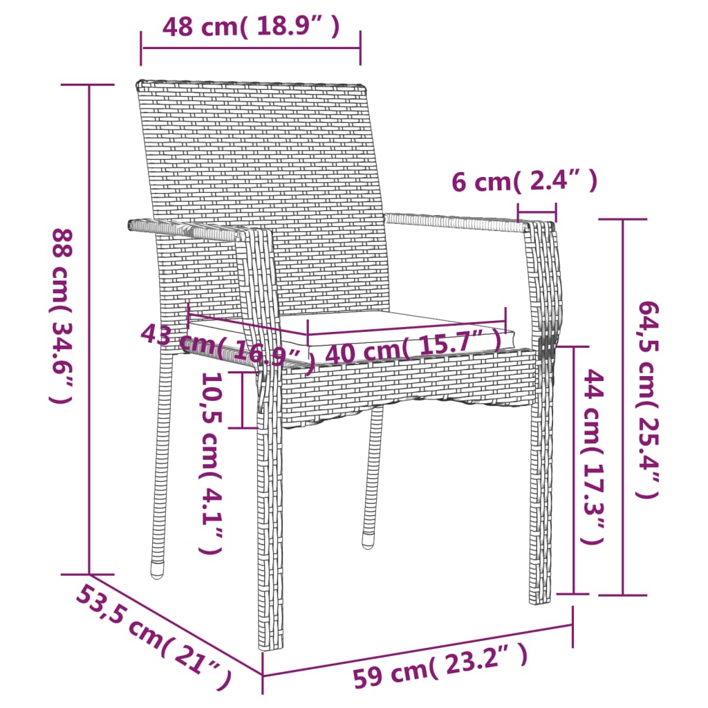Garden Dining Set Black and grey