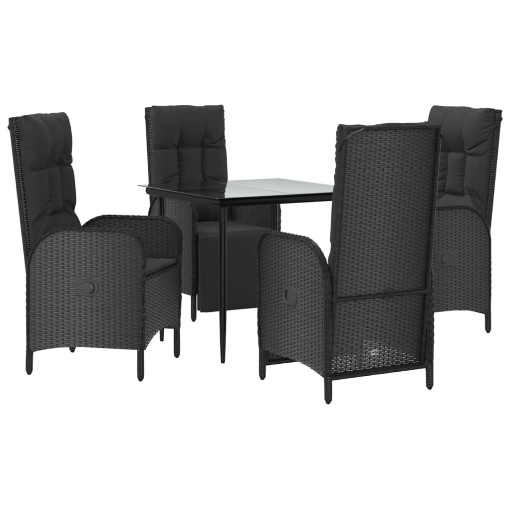 Garden Dining Set Black