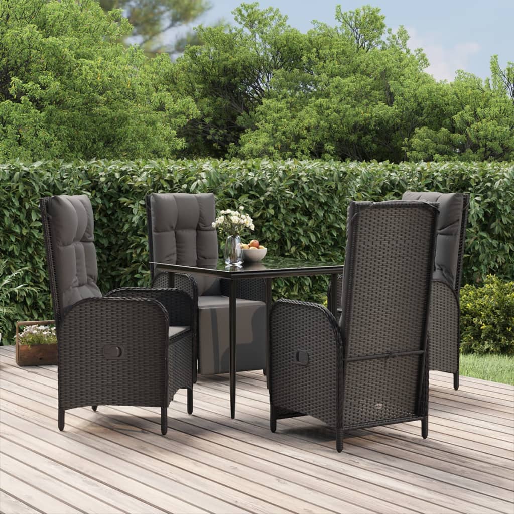 Garden Dining Set Black