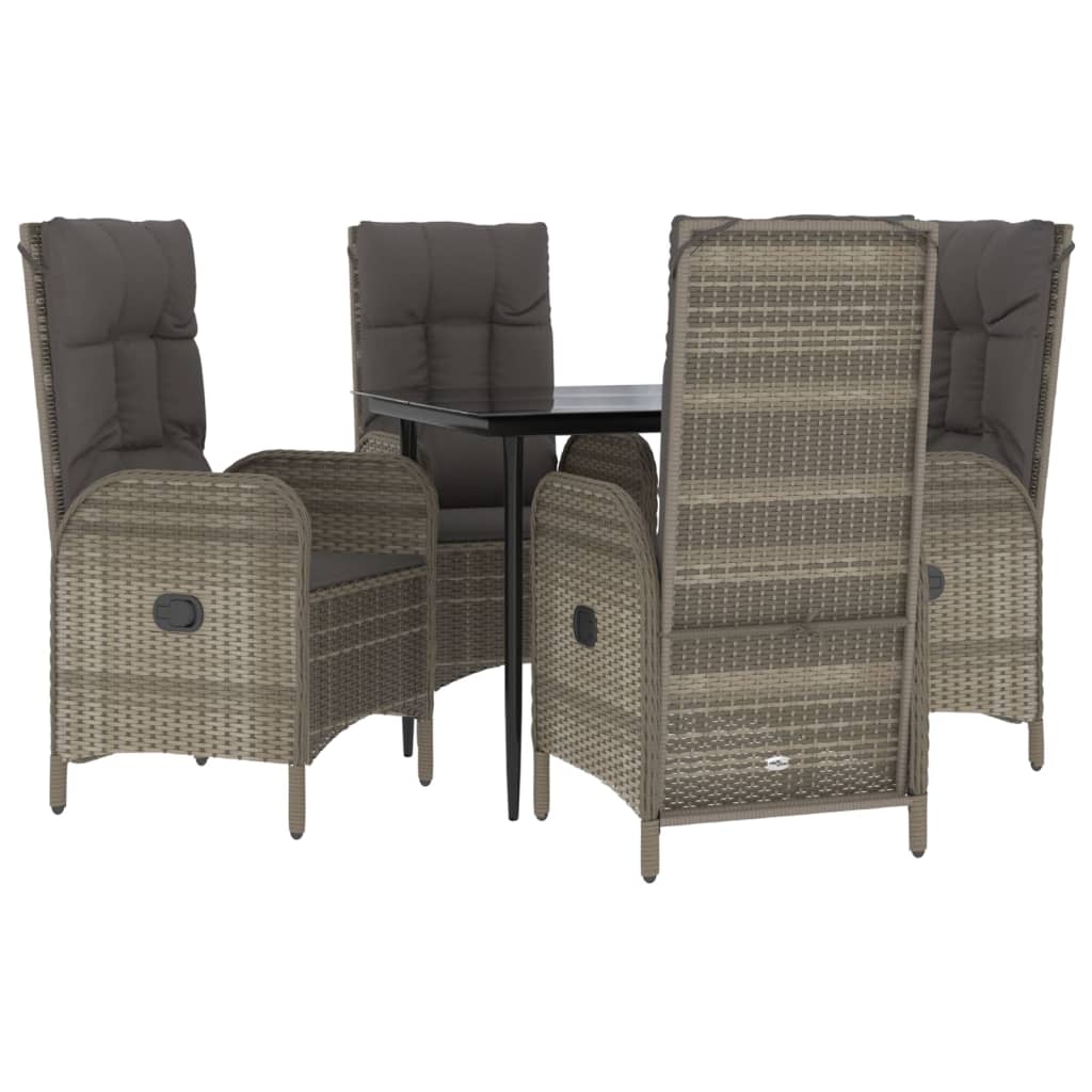 Garden Dining Set Black and Grey