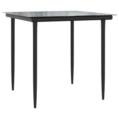 Garden Dining Set Black and Grey