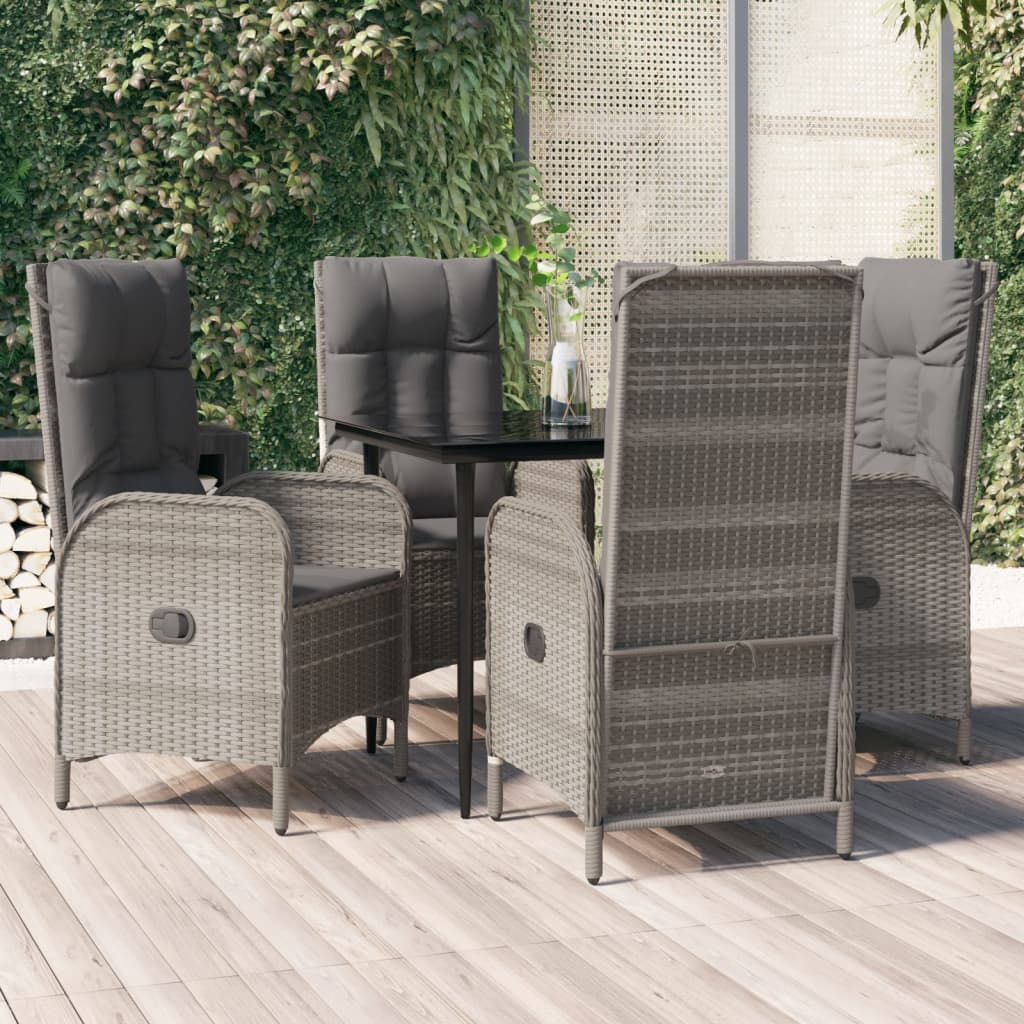 Garden Dining Set Black and Grey
