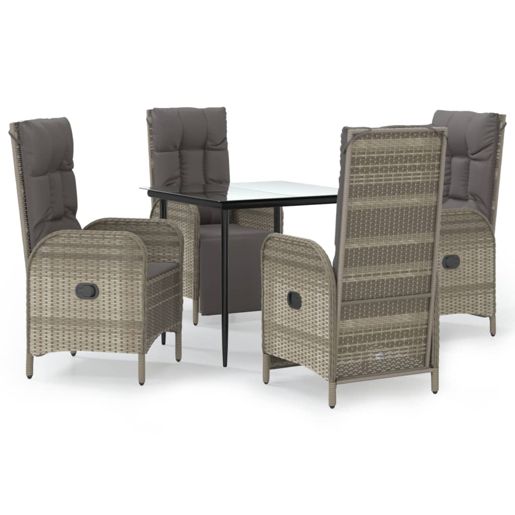 Garden Dining Set Black and Grey