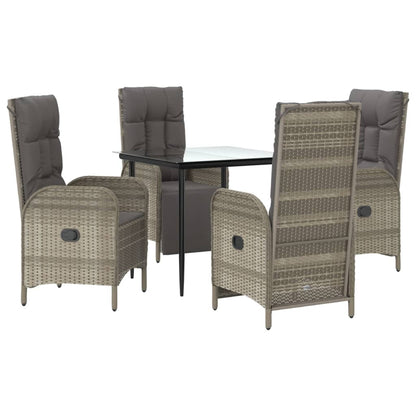 Garden Dining Set Black and Grey