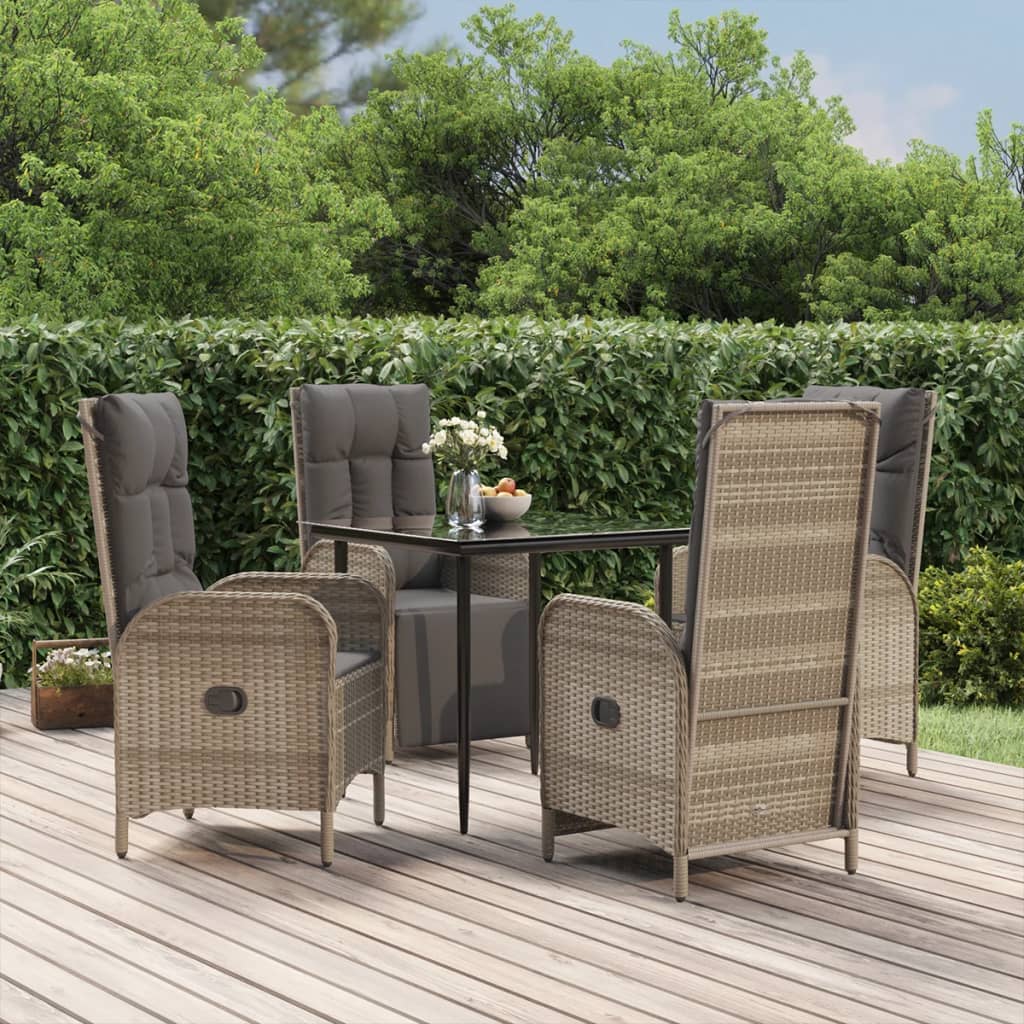 Garden Dining Set Black and Grey