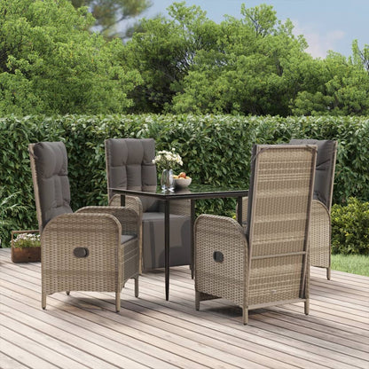 Garden Dining Set Black and Grey