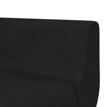 L-shaped Sofa Bed Black Velvet (100% polyester), wood, plywood