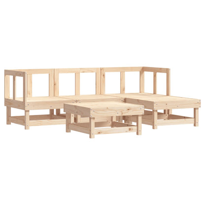 Garden Lounge Set Beige, natural wood