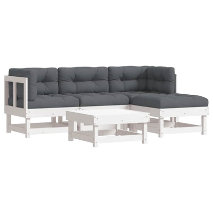 Garden Lounge Set White, Anthracite