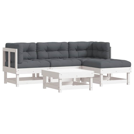 Garden Lounge Set White, Anthracite