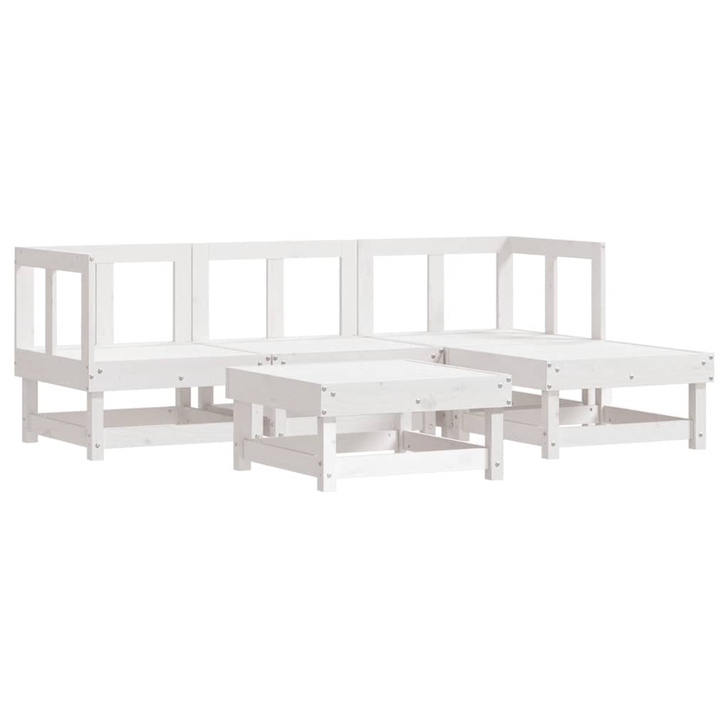 Garden Lounge Set White, Anthracite