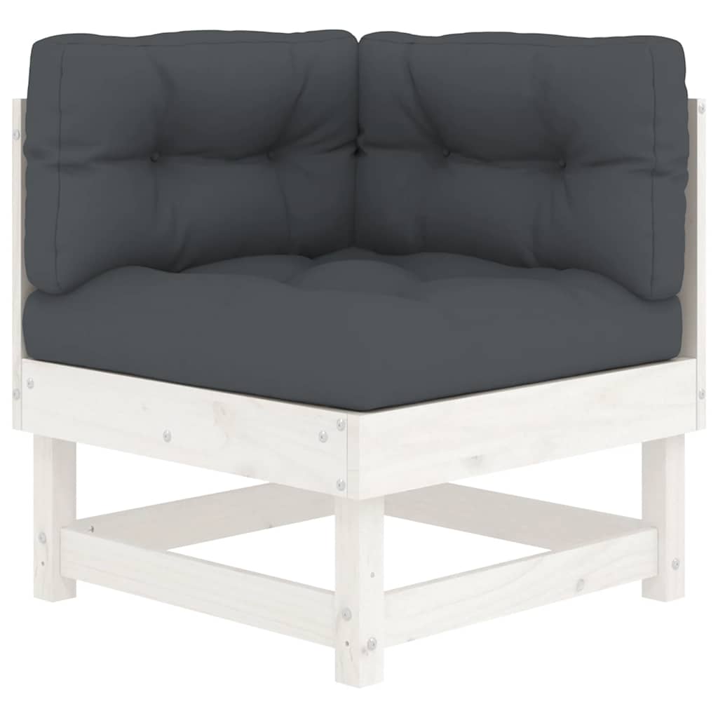Garden Lounge Set White, Anthracite