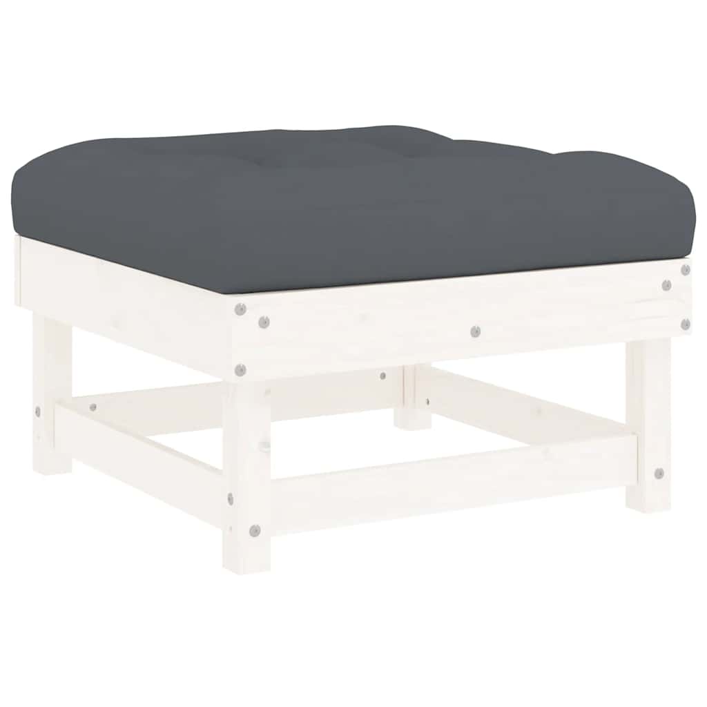 Garden Lounge Set White, Anthracite