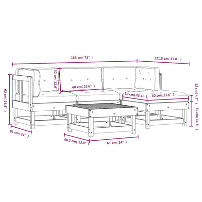 Garden Lounge Set White, Anthracite