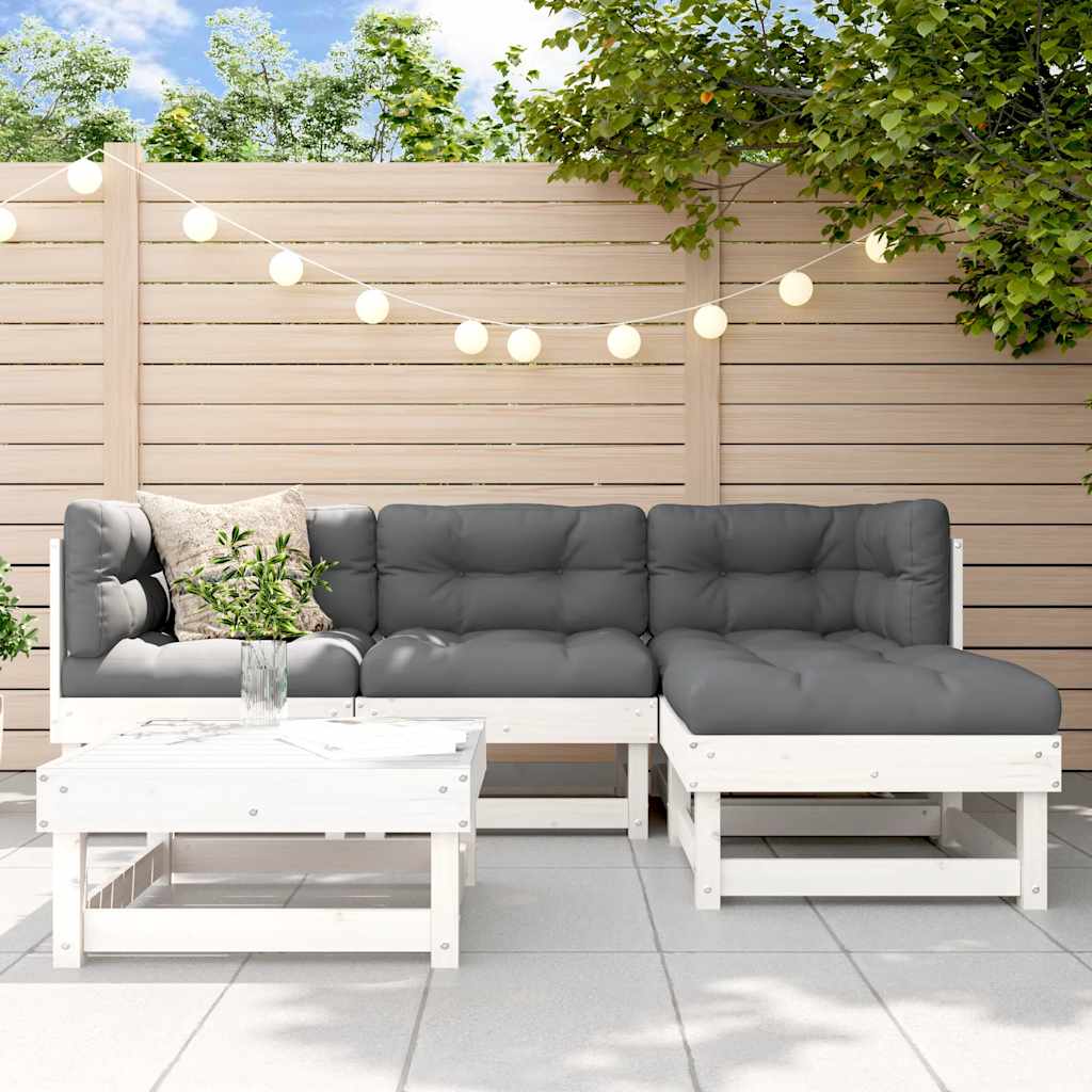 Garden Lounge Set White, Anthracite