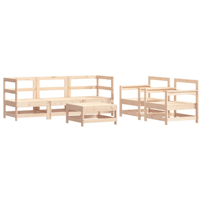 Garden Lounge Set Beige and wooden tones