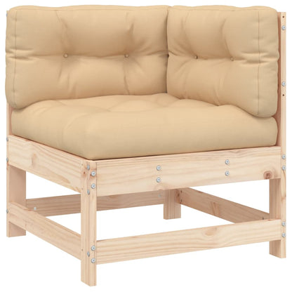 Garden Lounge Set Beige and wooden tones