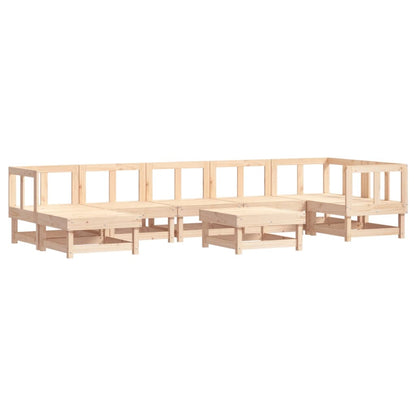 Garden Lounge Set Beige Solid Pine Wood, Plywood Large Modular