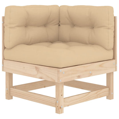 Garden Lounge Set Beige Solid Pine Wood, Plywood Large Modular