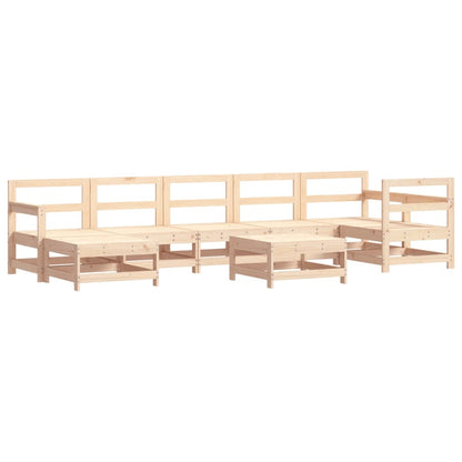 Garden Lounge Set Beige, Natural Wood Tone