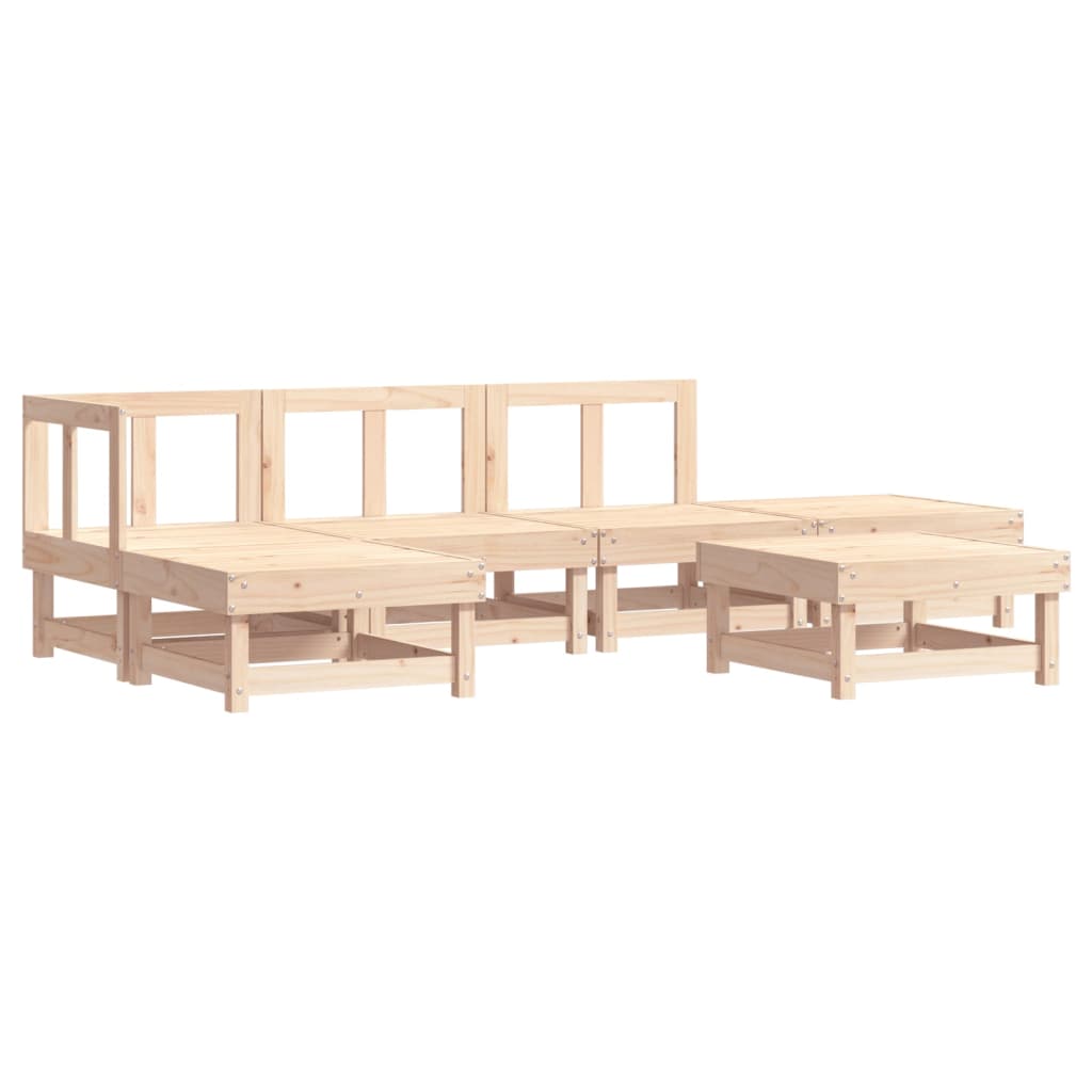Garden Lounge Set Beige Solid Pine Wood, Plywood Standard Modular
