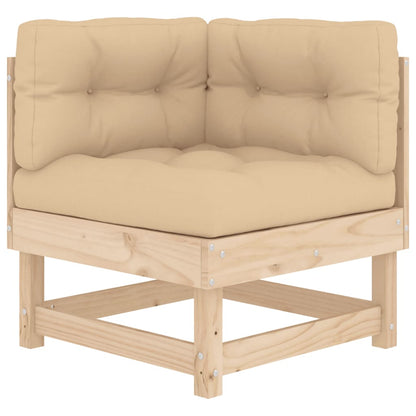 Garden Lounge Set Beige Solid Pine Wood, Plywood Standard Modular