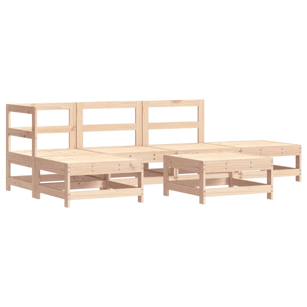 Garden Lounge Set Beige Solid Pine Wood Large Modular