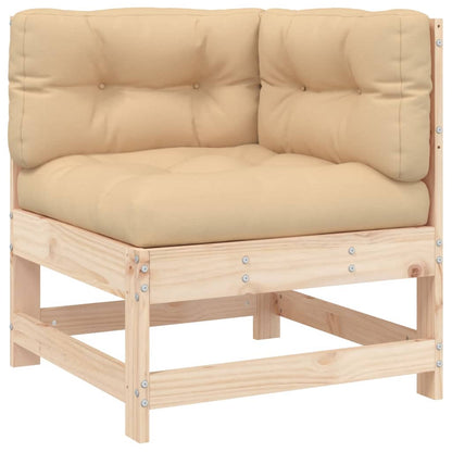 Garden Lounge Set Beige Solid Pine Wood Large Modular