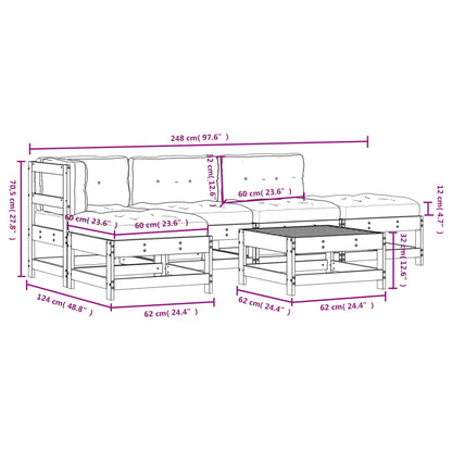Garden Lounge Set Beige Solid Pine Wood Large Modular