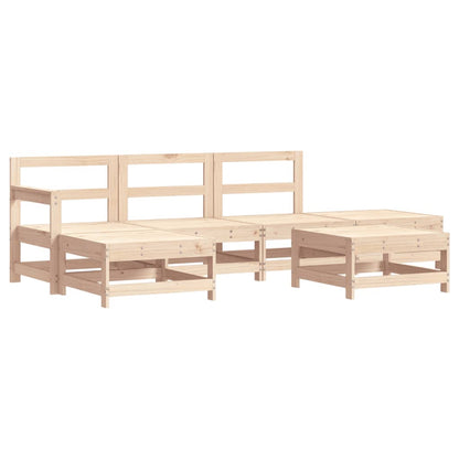 Garden Lounge Set Beige, Natural Wood