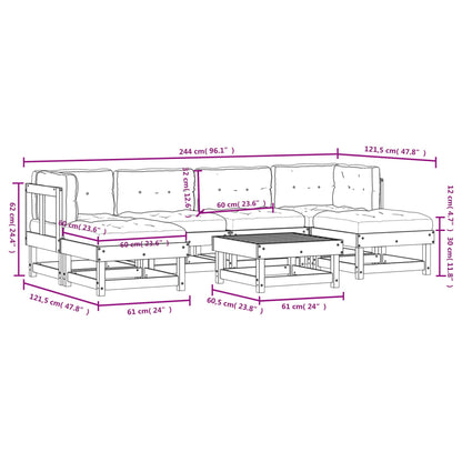 Garden Lounge Set Beige, Natural Wood