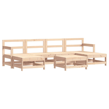 Garden Lounge Set Beige Solid pinewood 7 Piece Set Modular