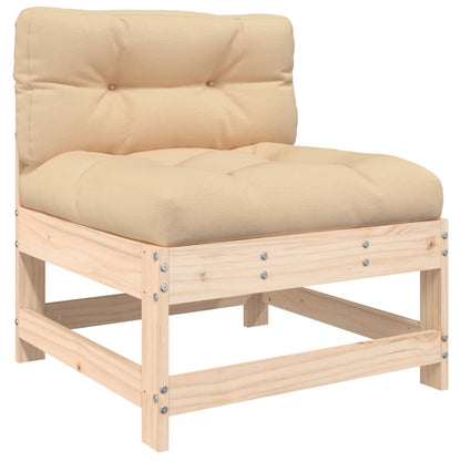 Garden Lounge Set Beige Solid pinewood 7 Piece Set Modular