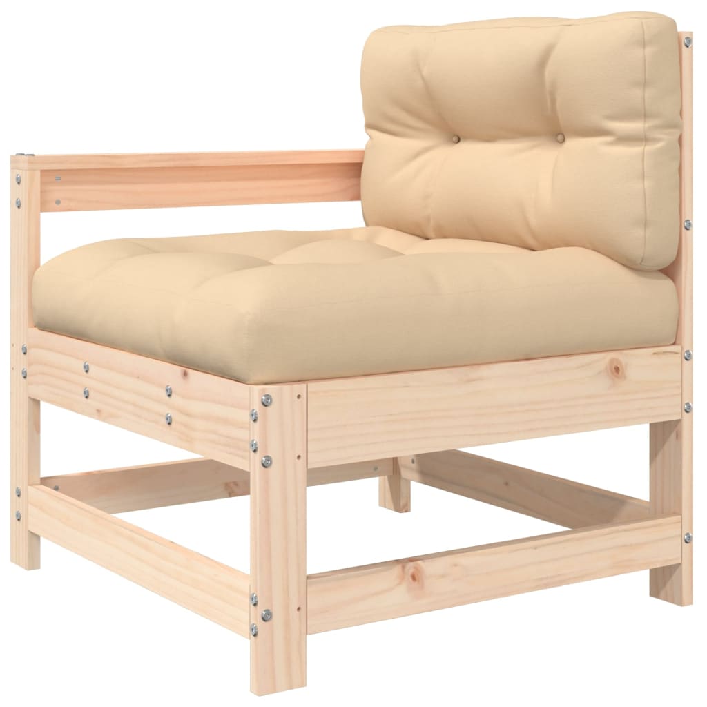 Garden Lounge Set Beige Solid pinewood 7 Piece Set Modular