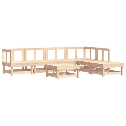 Garden Lounge Set Beige Solid Pine Wood Large Modular